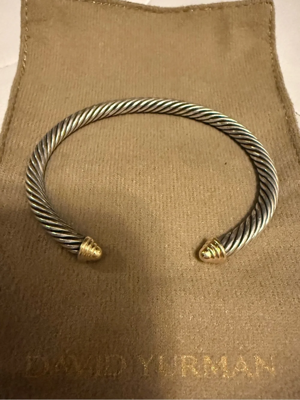 David Yurman Classic Cable Bracelet, 925, 14K